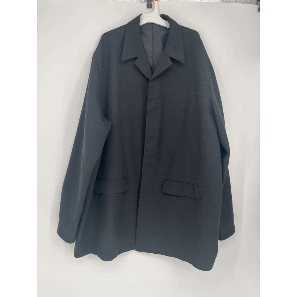 Kings Court Textured Car Coat Hidden Button Men 52 Black Minimalist Jacket